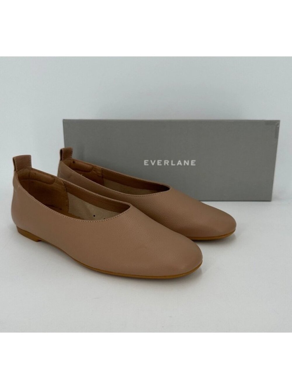 Everlane The Italian Leather Day Glove Flats in Tan-Brown sz 9.5 Women's